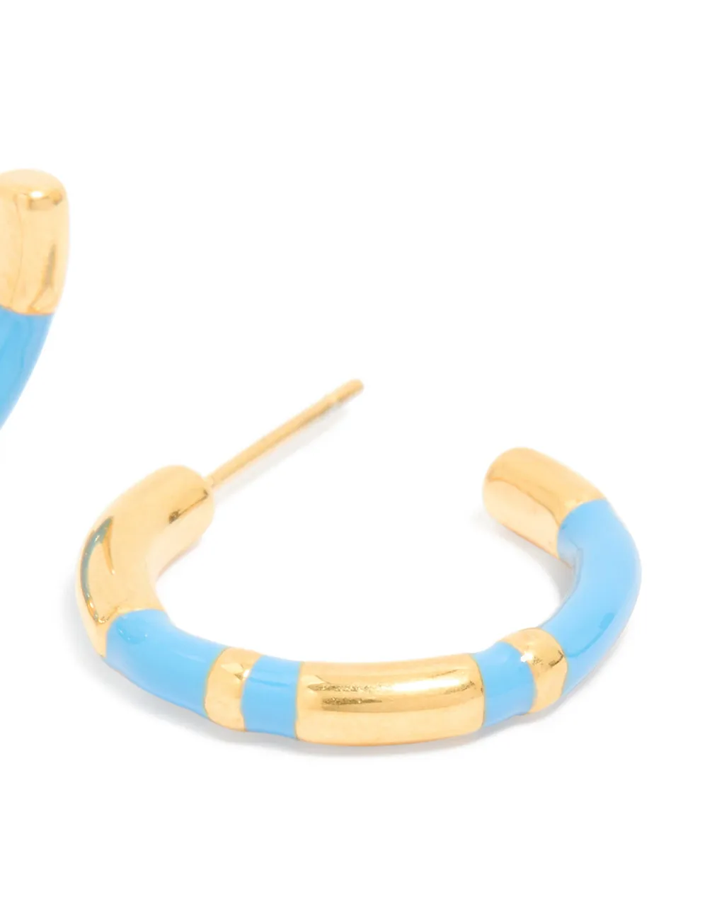 Waterproof Gold Plated Stainless Steel Small Blue Enamel Stripe Hoop Earrings sold by lovisa product image thumbnail 3