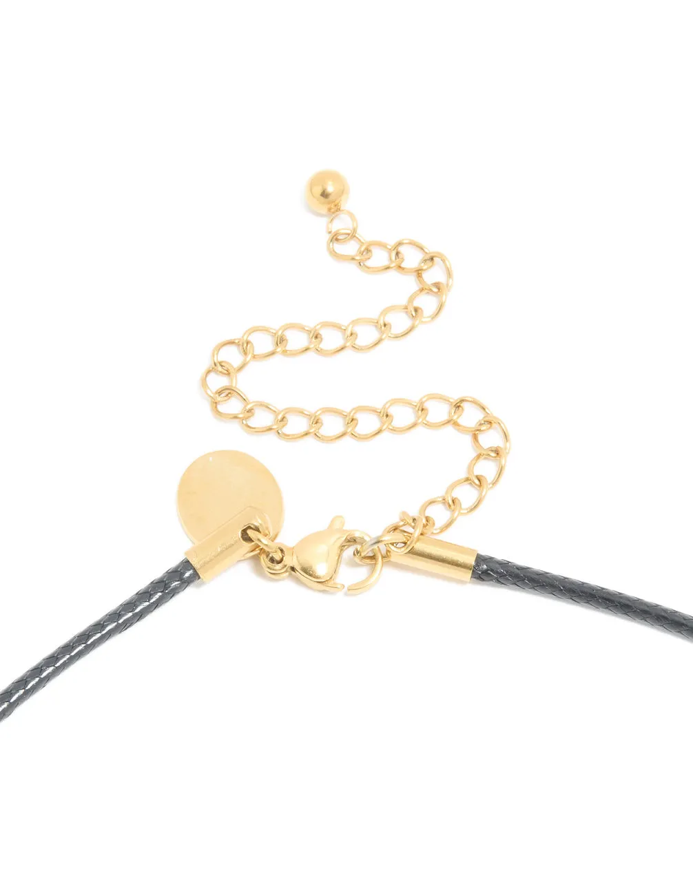 Waterproof Gold Plated Organic Open Pendant Cord Necklace sold by lovisa product image thumbnail 3