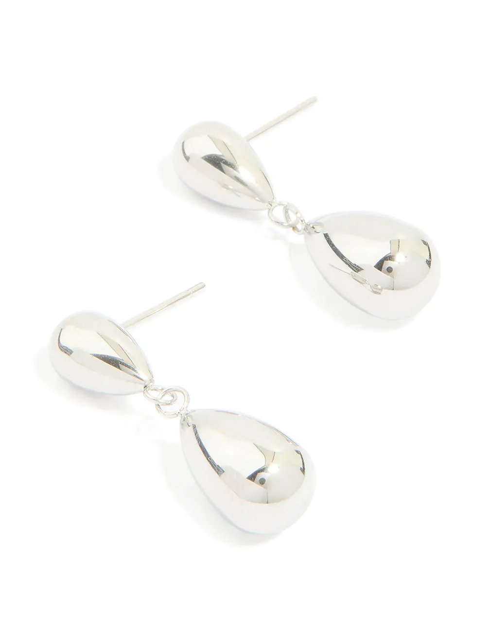 Waterproof Stainless Steel Pear Double Drop Earrings sold by lovisa
