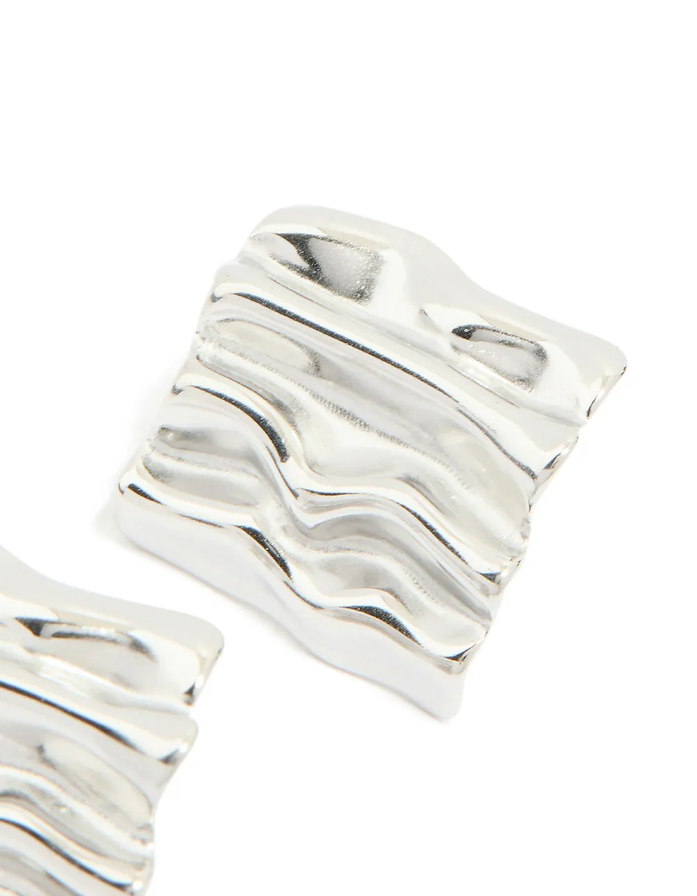 Waterproof Stainless Steel Textured Square Stud Earrings sold by lovisa product image thumbnail 3