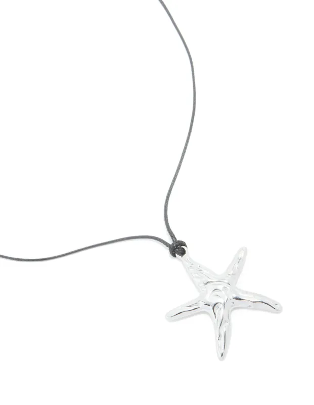 Waterproof Stainless Steel Starfish Cord Necklace sold by lovisa