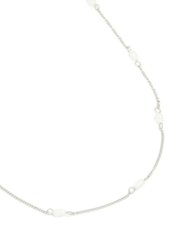 Waterproof Stainless Steel Pearl Station Necklace sold by lovisa