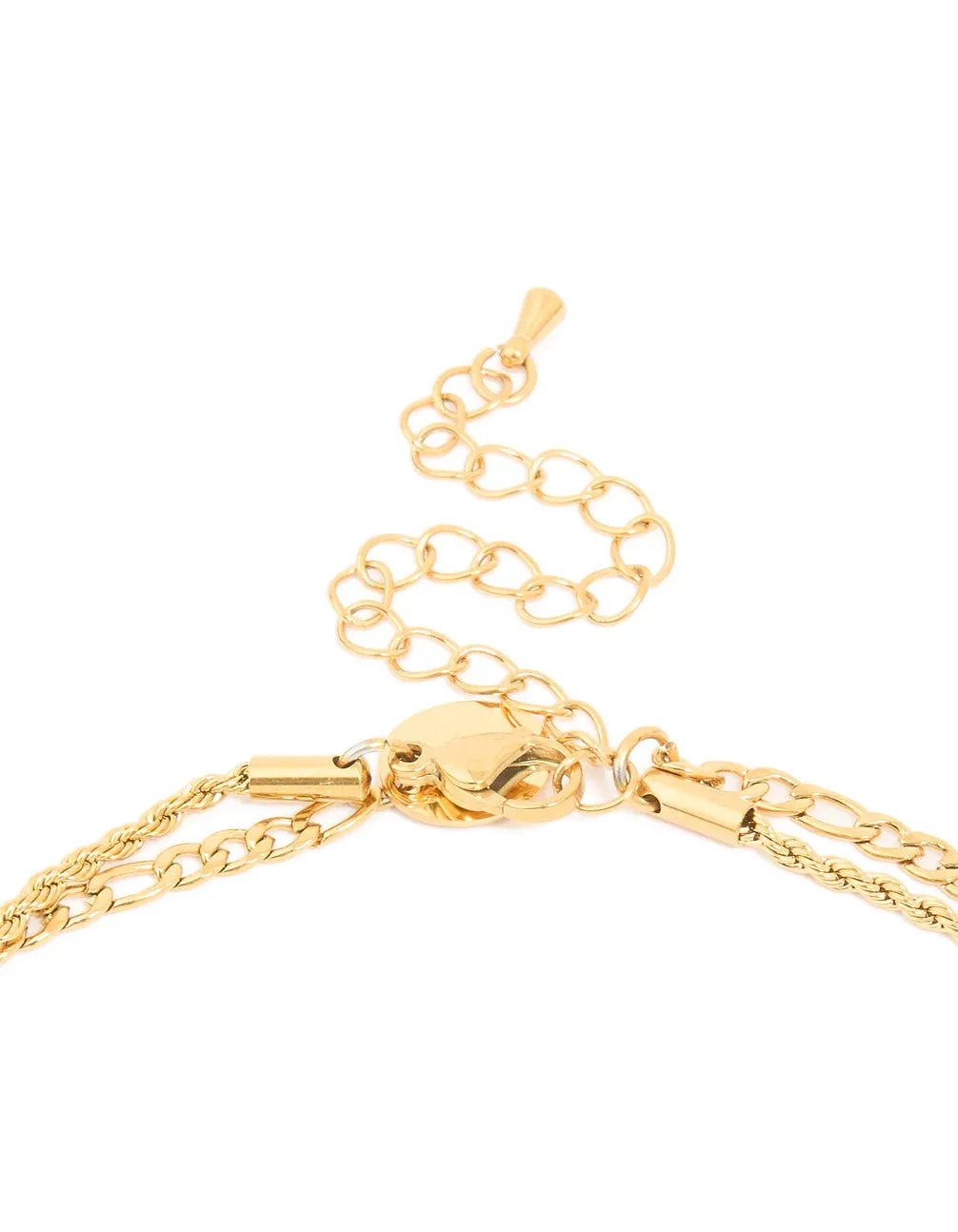 Waterproof Gold Plated Stainless Steel Tigers Eye Semi Precious Stone Cross Chain Layered Necklace sold by lovisa product image thumbnail 3