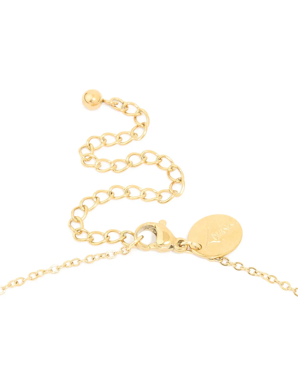 Waterproof Gold Plated Stainless Steel Rose Quartz Semi Precious Stone Chip Necklace sold by lovisa product image thumbnail 3