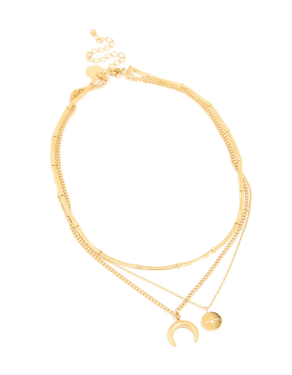 Waterproof Gold Plated Stainless Steel Mixed Pendants Layered Necklace sold by lovisa product image thumbnail 2