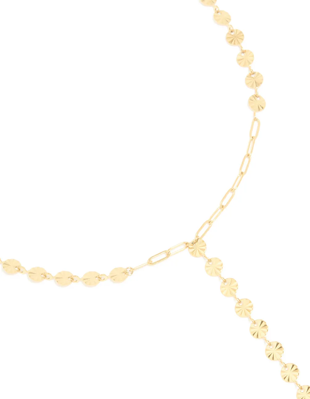 Waterproof Gold Plated Stainless Steel Disc Chain Y-Necklace sold by lovisa