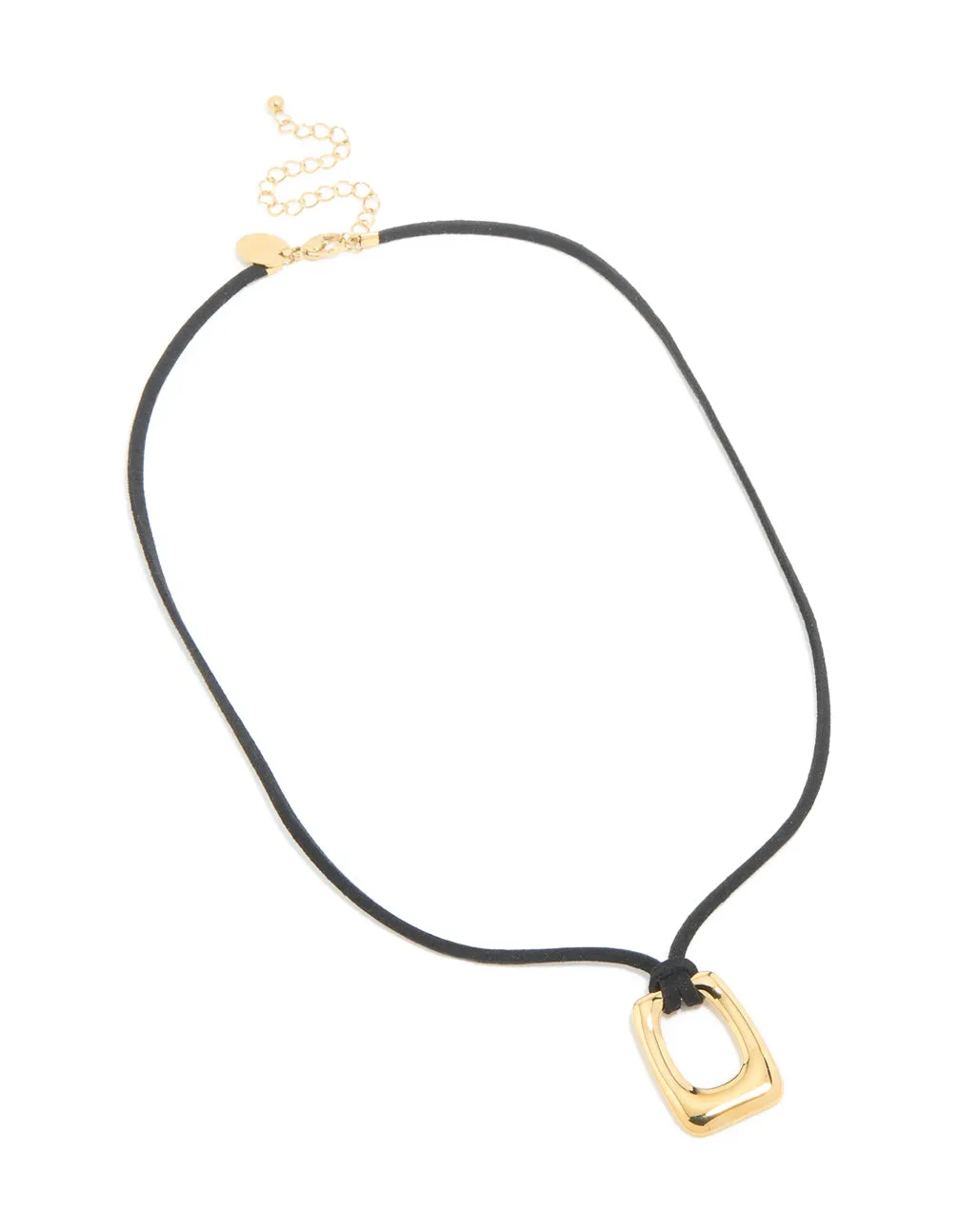 Waterproof Gold Plated Stainless Steel Rectangle Pendant Cord Necklace sold by lovisa product image thumbnail 2