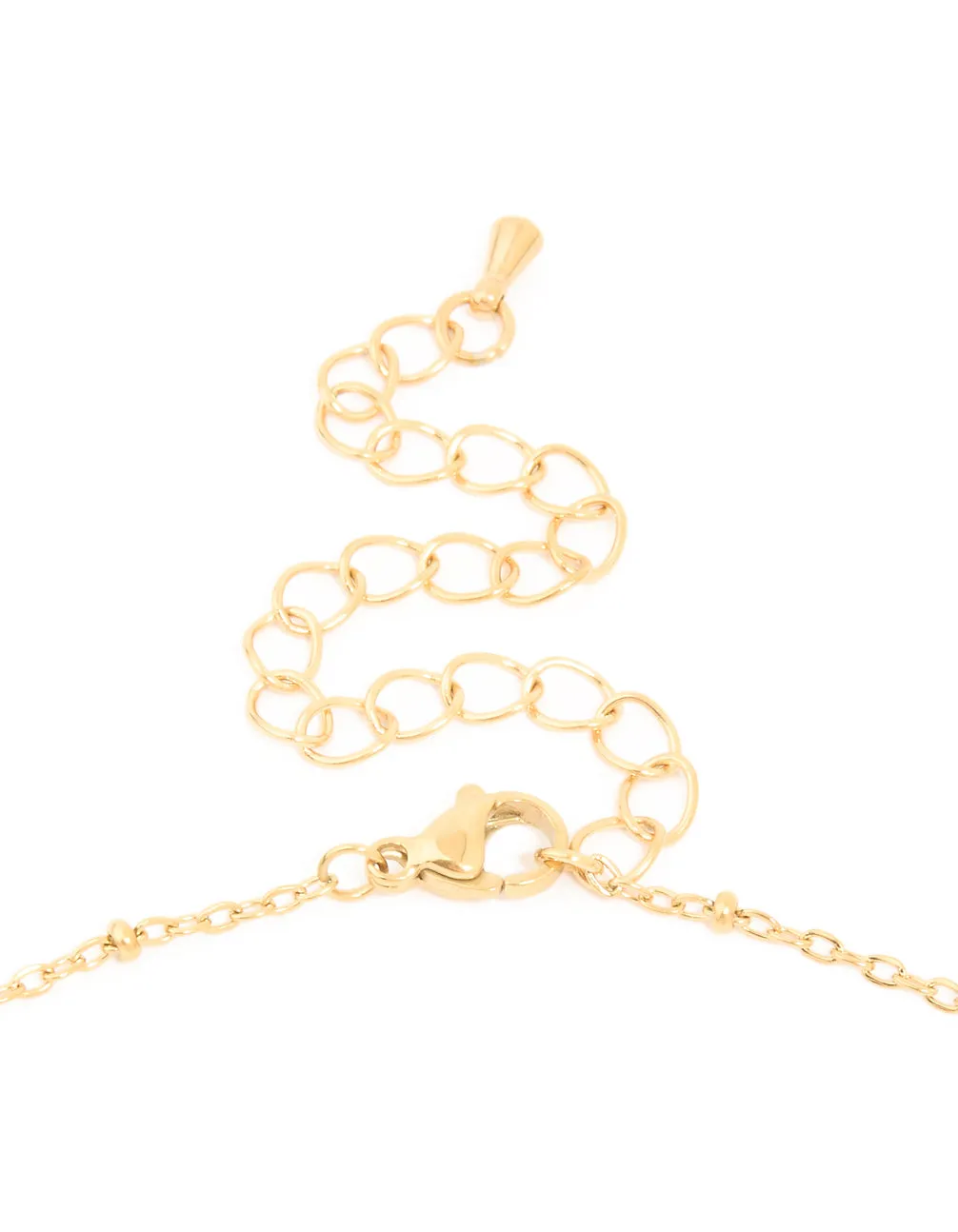 Waterproof Gold Plated Stainless Steel Green Semi Precious Stone Boho Disc Necklace sold by lovisa product image thumbnail 3