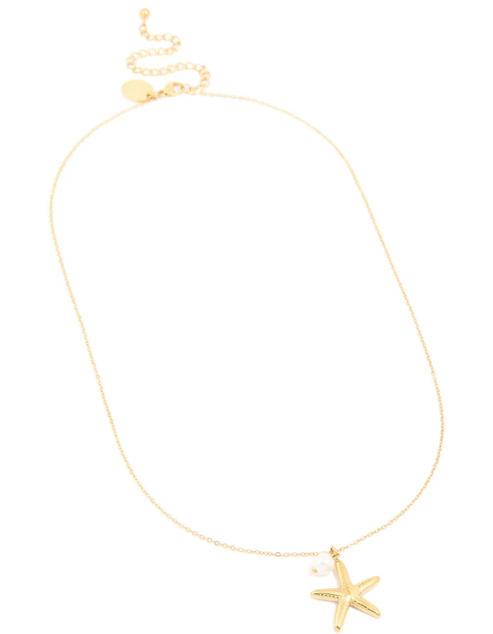 Waterproof Gold Plated Stainless Steel Pearl Starfish Pendant Necklace sold by lovisa product image thumbnail 2
