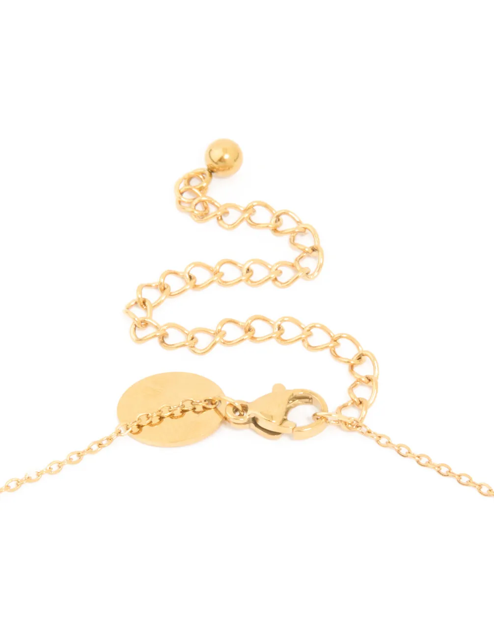 Waterproof Gold Plated Stainless Steel Pink Semi Precious Stone Sunray Necklace sold by lovisa product image thumbnail 3