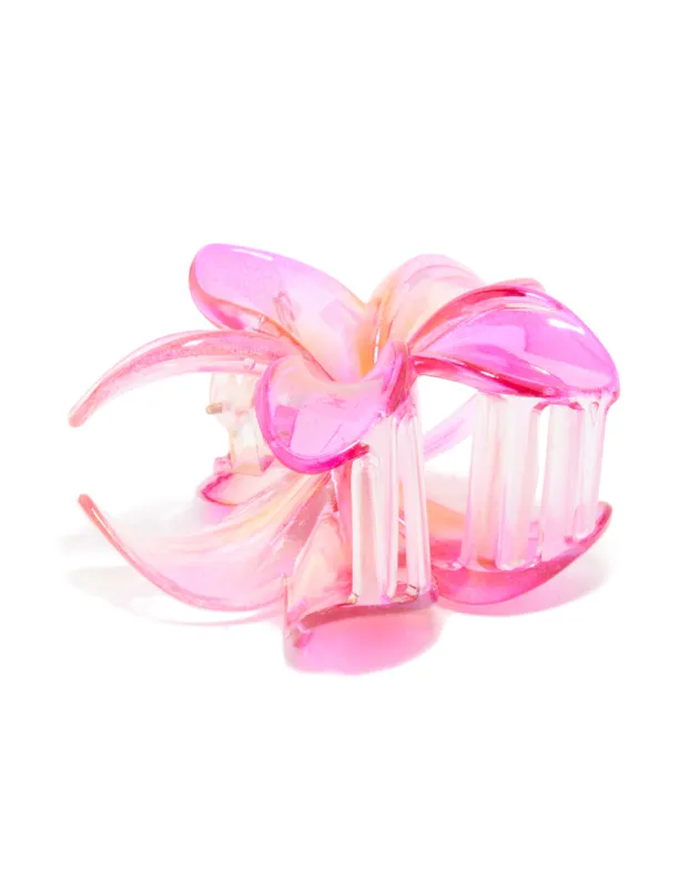 Pink Organic Iridescent Frangipani Hair Claw Clip sold by lovisa