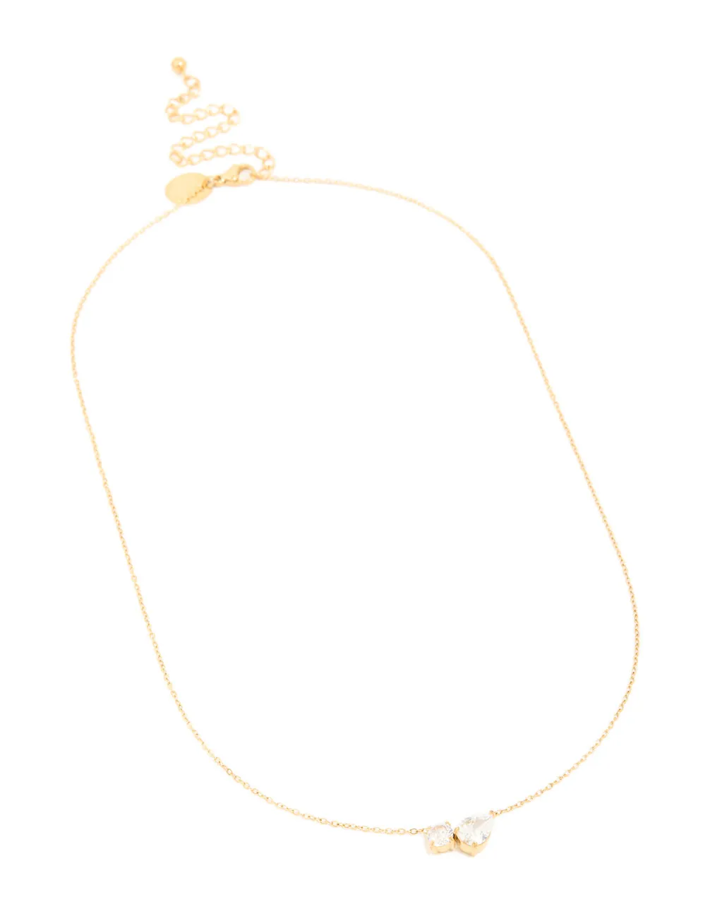 Waterproof Gold Plated Stainless Steel Cubic Zirconia Mixed Shape Pendant Necklace sold by lovisa product image thumbnail 2