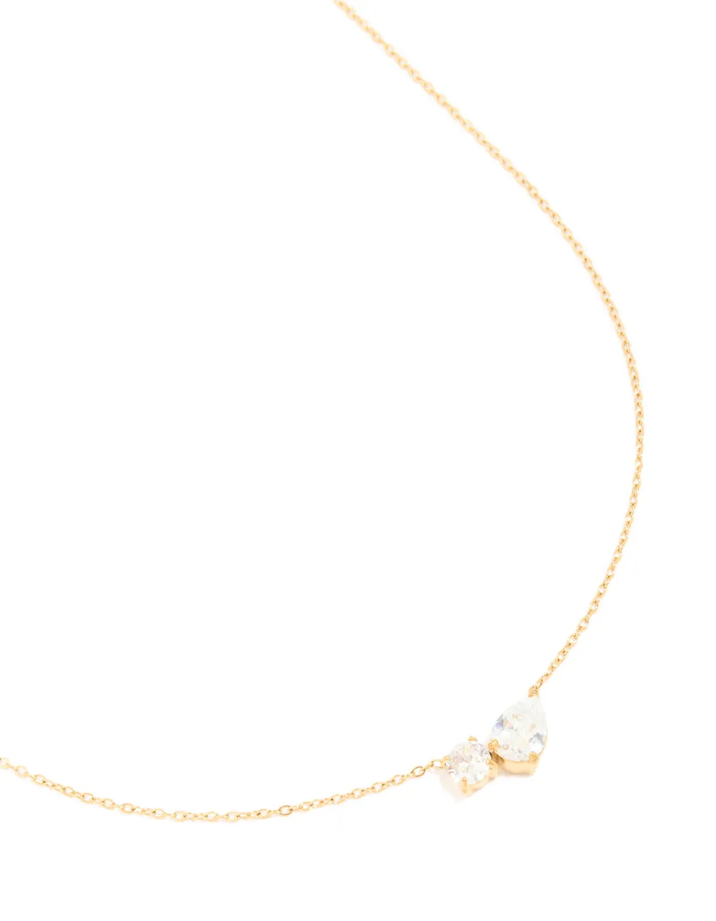 Waterproof Gold Plated Stainless Steel Cubic Zirconia Mixed Shape Pendant Necklace sold by lovisa