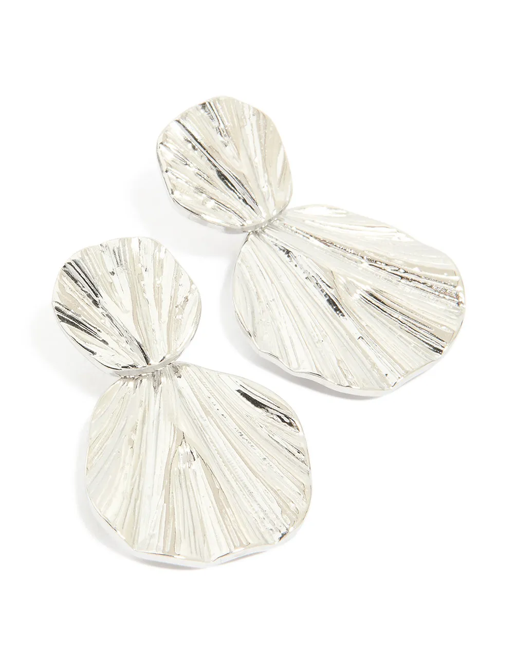 Waterproof Stainless Steel Double Textured Drop Earrings sold by lovisa