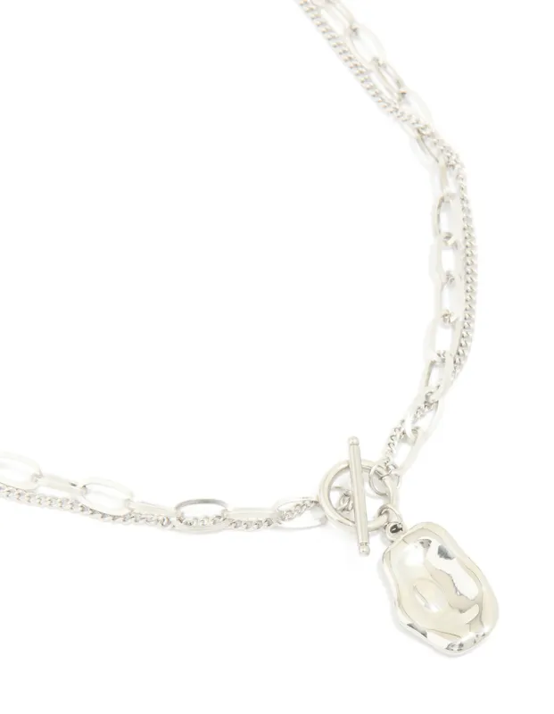 Waterproof Stainless Steel Molten Pendant & Chain Layered Necklace sold by lovisa