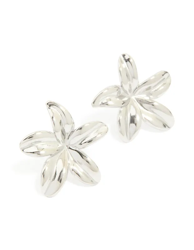 Waterproof Stainless Steel Small 5-Petal Flower Earrings sold by lovisa