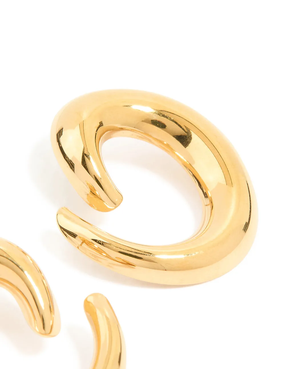 Waterproof Gold Plated Stainless Steel Swirl Statement Stud Earrings sold by lovisa product image thumbnail 3