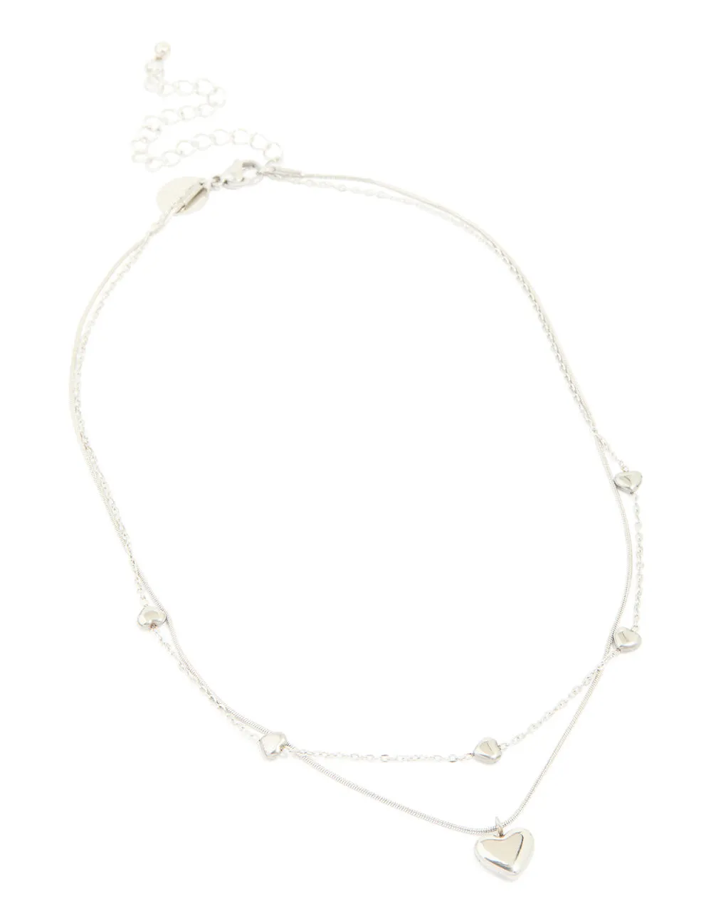Waterproof Stainless Steel Multi Heart Charms Layered Necklace sold by lovisa product image thumbnail 2