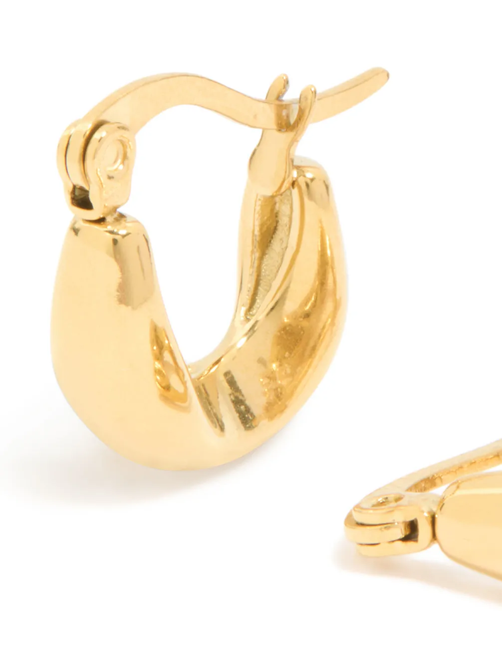 Waterproof Gold Plated Stainless Steel Organic Teardrop Hoop Earrings sold by lovisa product image thumbnail 2