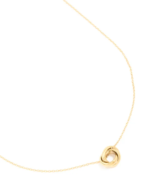 Waterproof Gold Plated Stainless Steel Looped Pendant Necklace sold by lovisa