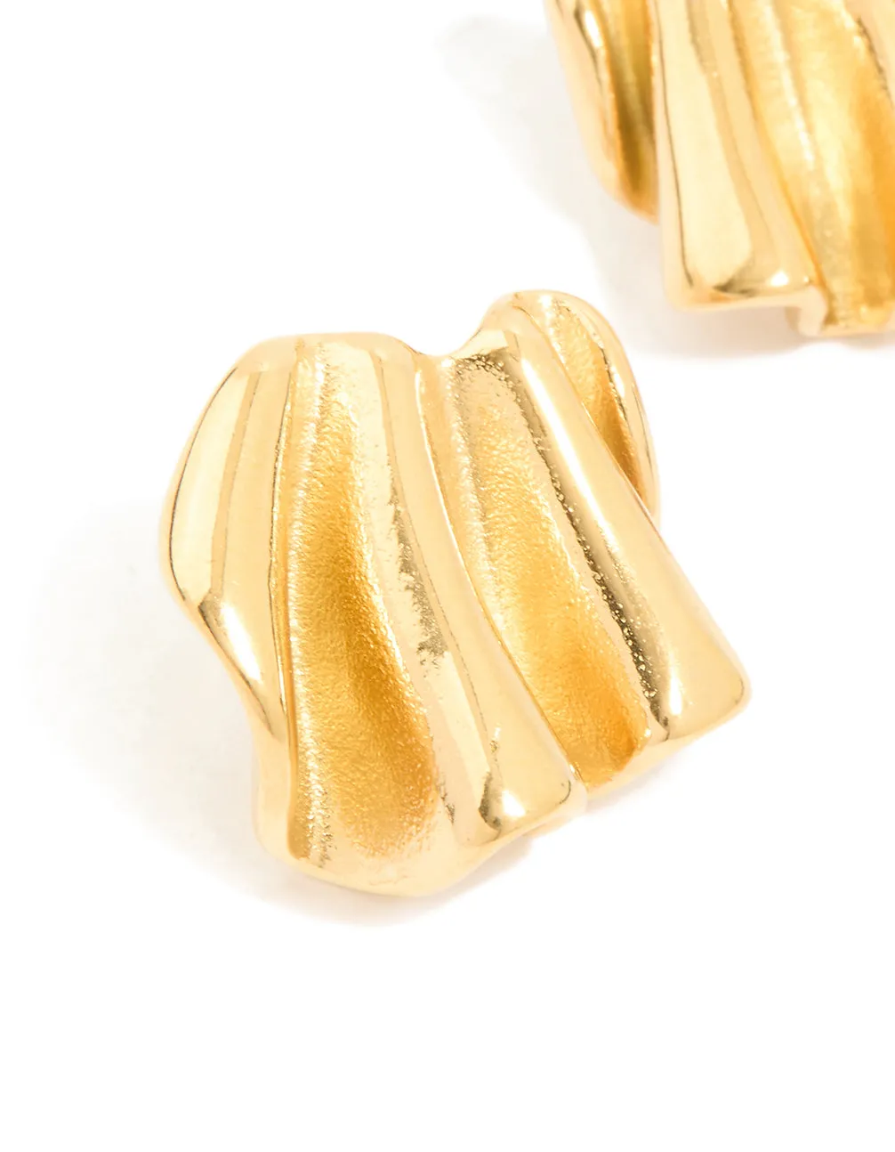 Waterproof Gold Plated Stainless Steel Wavy Fan Stud Earrings sold by lovisa product image thumbnail 2