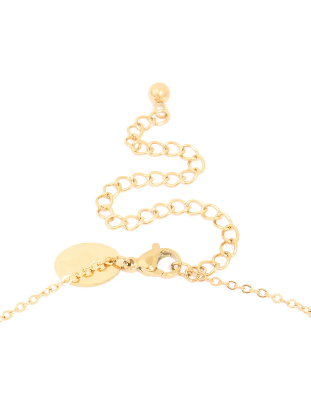 Waterproof Gold Plated Diamante Detail Sundial Pendant Necklace sold by lovisa product image thumbnail 3