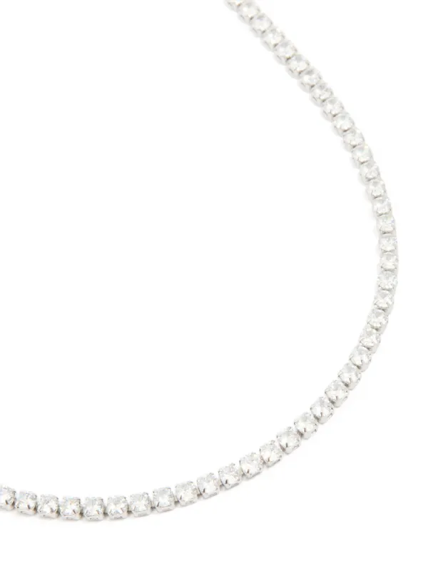 Waterproof Stainless Steel Cubic Zirconia Classic Tennis Necklace sold by lovisa