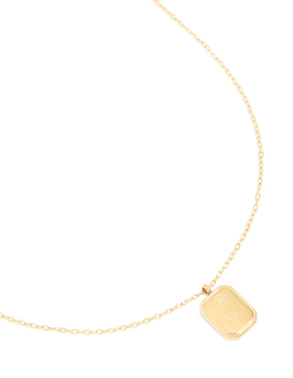 Waterproof Gold Plated Stainless Steel August Birth Flower Poppy Necklace sold by lovisa