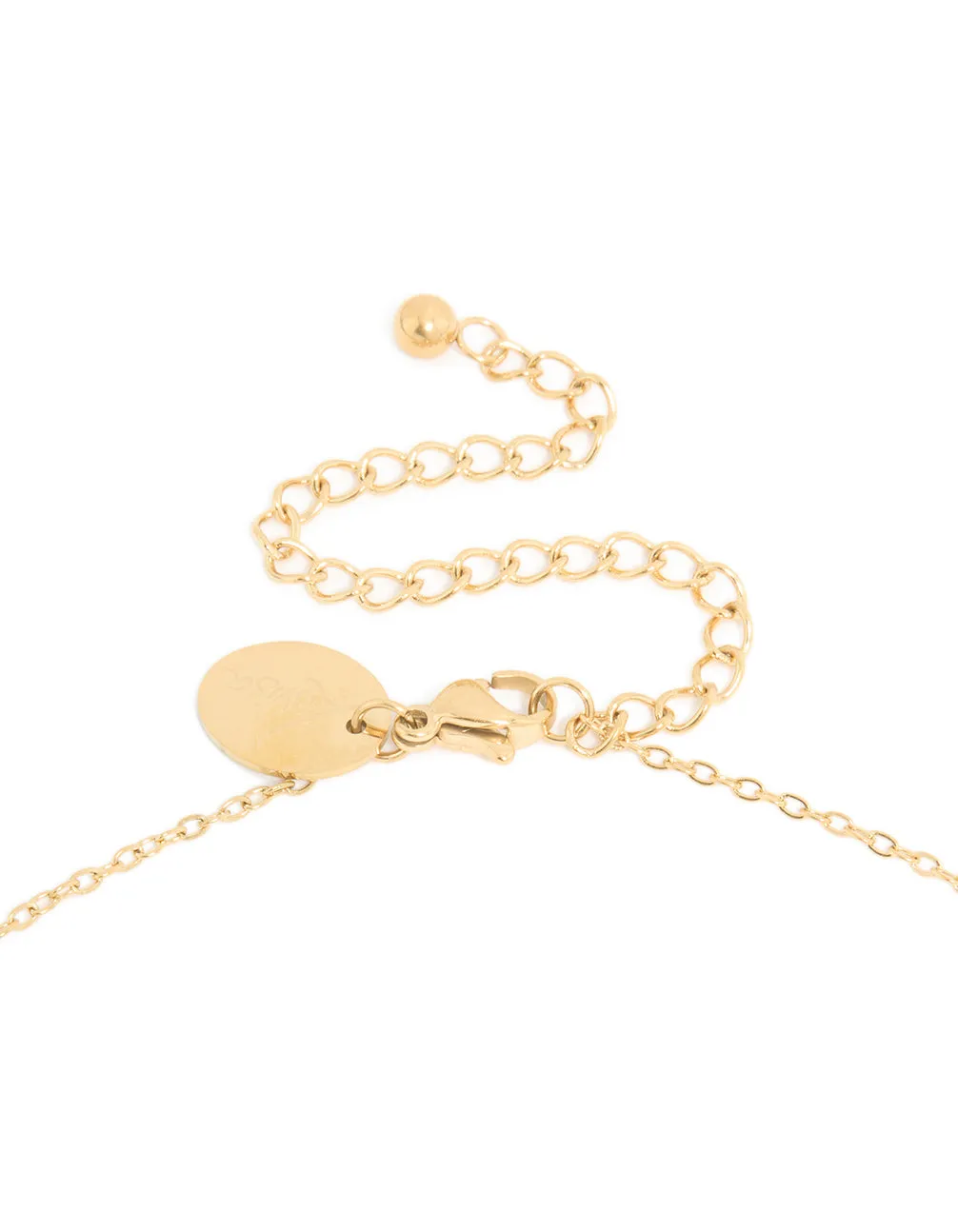 Waterproof Gold Plated Stainless Steel February Birth Flower Violet Necklace sold by lovisa product image thumbnail 3