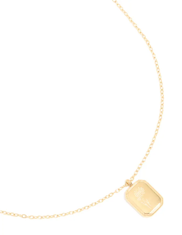 Waterproof Gold Plated Stainless Steel Flower April Daisy Necklace sold by lovisa