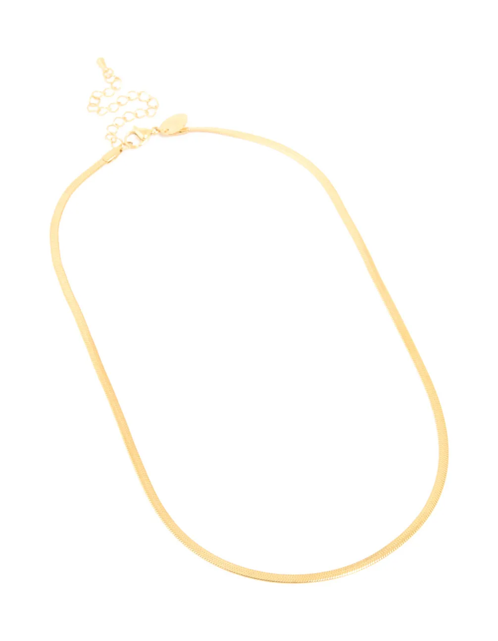 Waterproof Gold Plated Stainless Steel Fine Flat Snake Chain Necklace sold by lovisa product image thumbnail 2