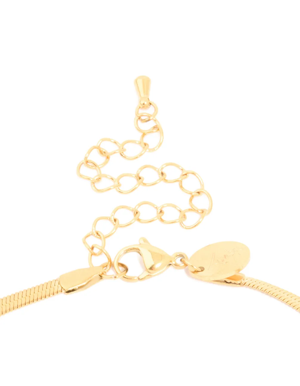 Waterproof Gold Plated Stainless Steel Fine Flat Snake Chain Necklace sold by lovisa product image thumbnail 3