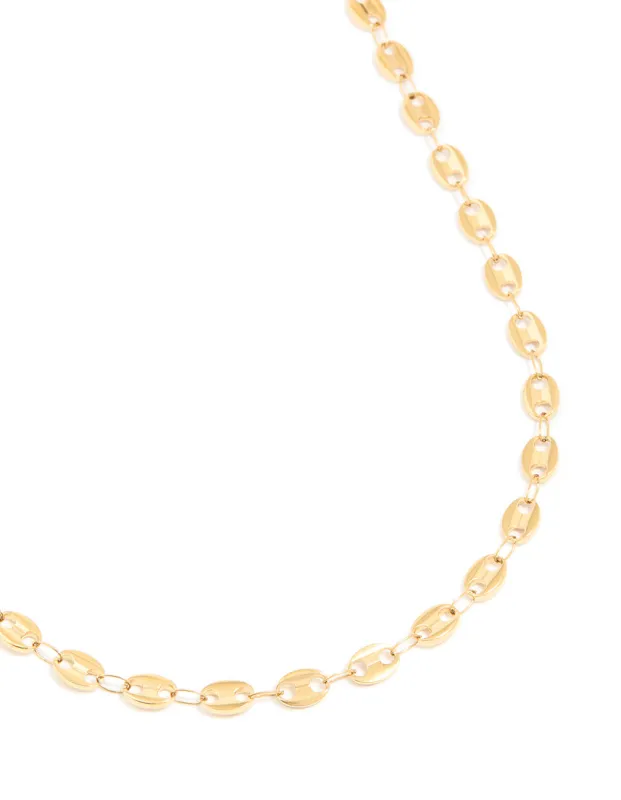 Waterproof Gold Plated Stainless Steel Marina Chain Necklace sold by lovisa