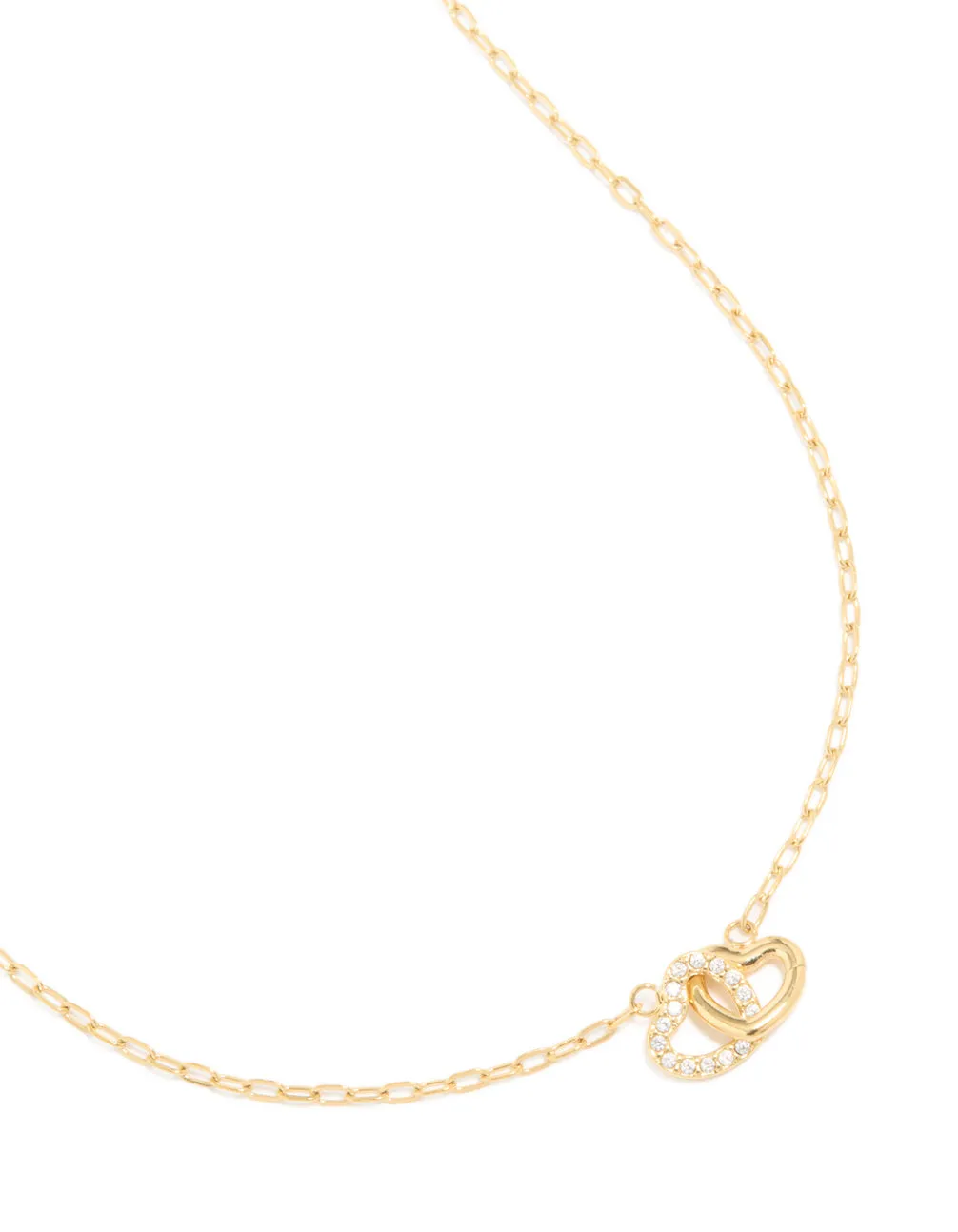 Waterproof Gold Plated Stainless Steel Interlocking Heart Pendant Necklace sold by lovisa