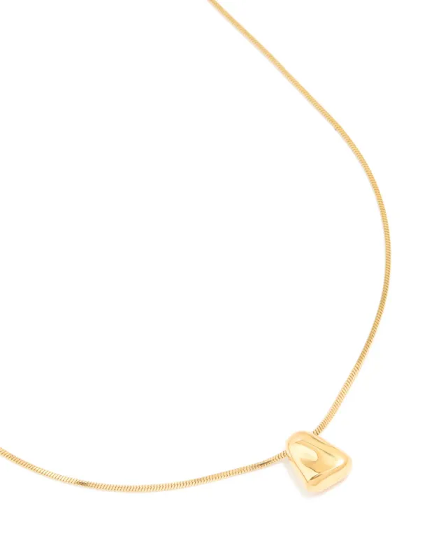 Waterproof Gold Plated Stainless Steel Organic Nugget Pendant Necklace sold by lovisa