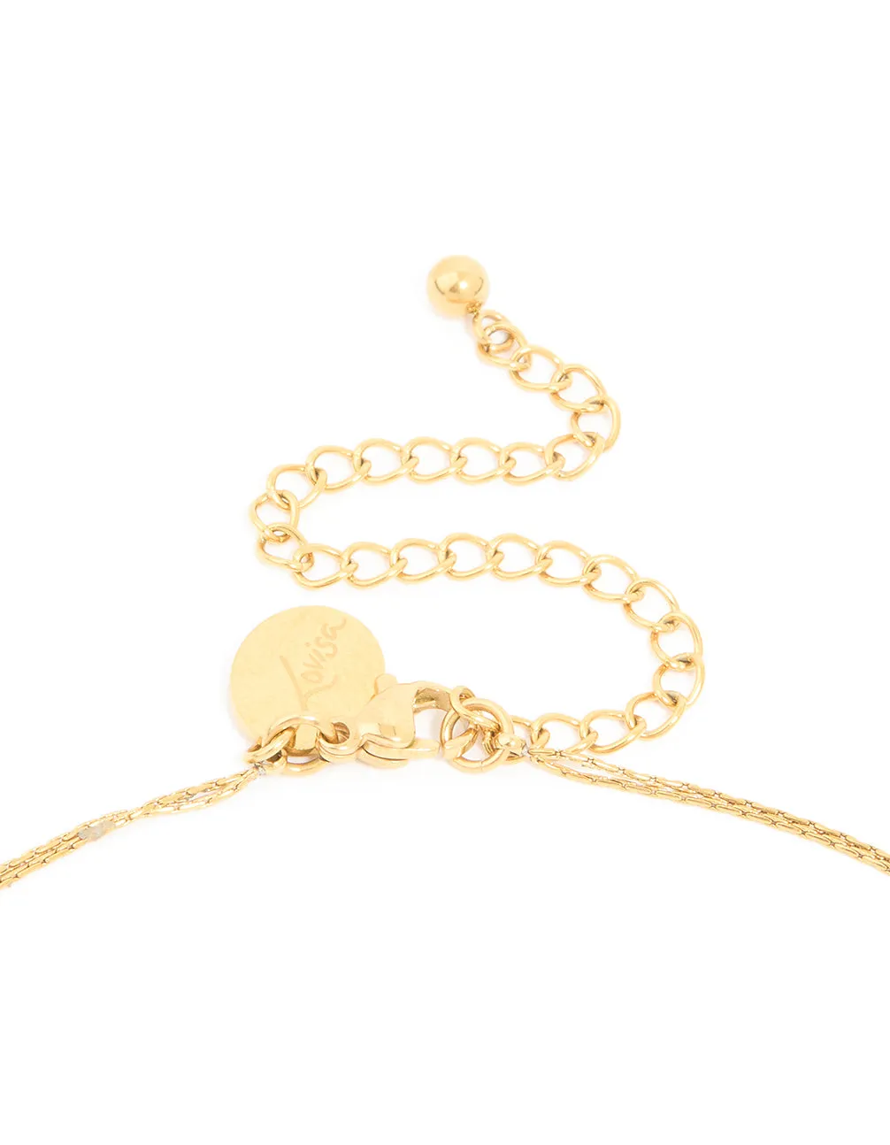 Waterproof Gold Plated Stainless Steel Pearl & Beaded Ball Layered Necklace sold by lovisa product image thumbnail 3