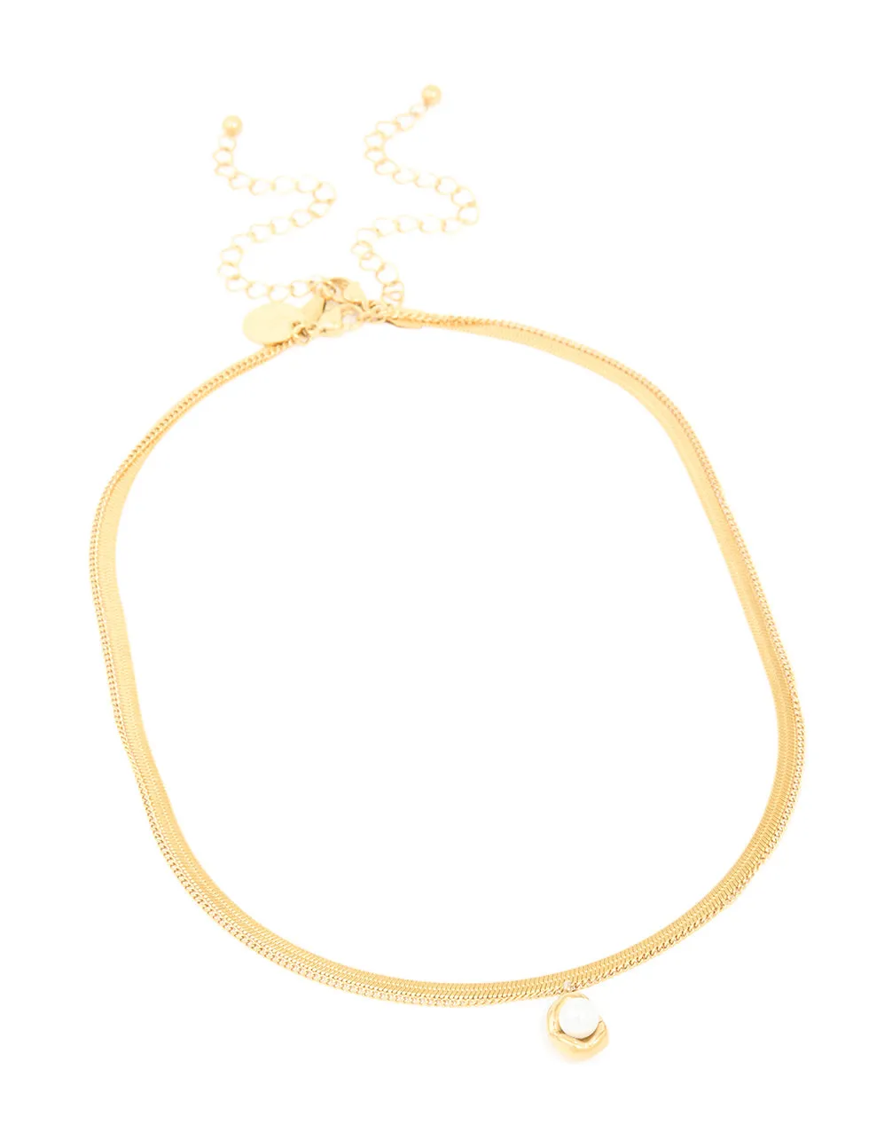 Waterproof Gold Plated Stainless Steel Pearl & Snake Chain Layered Necklace sold by lovisa product image thumbnail 2