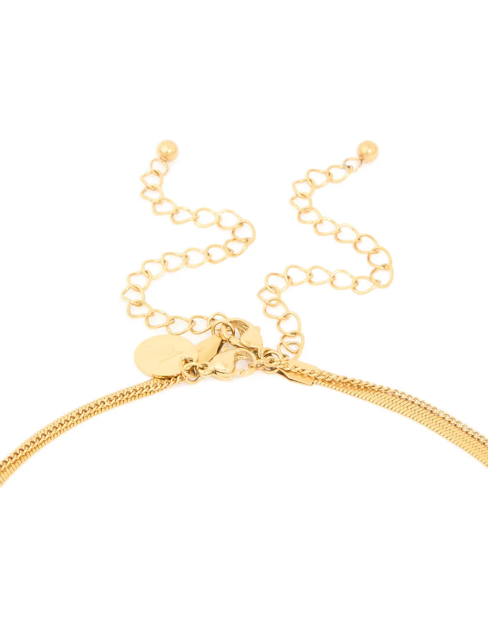 Waterproof Gold Plated Stainless Steel Pearl & Snake Chain Layered Necklace sold by lovisa product image thumbnail 3