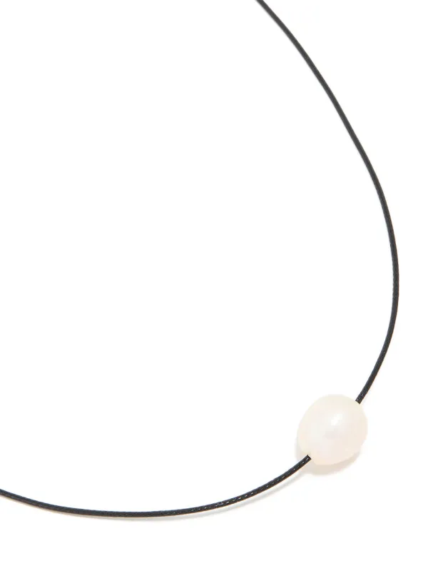 Gold Freshwater Pearl Cord Necklace sold by lovisa