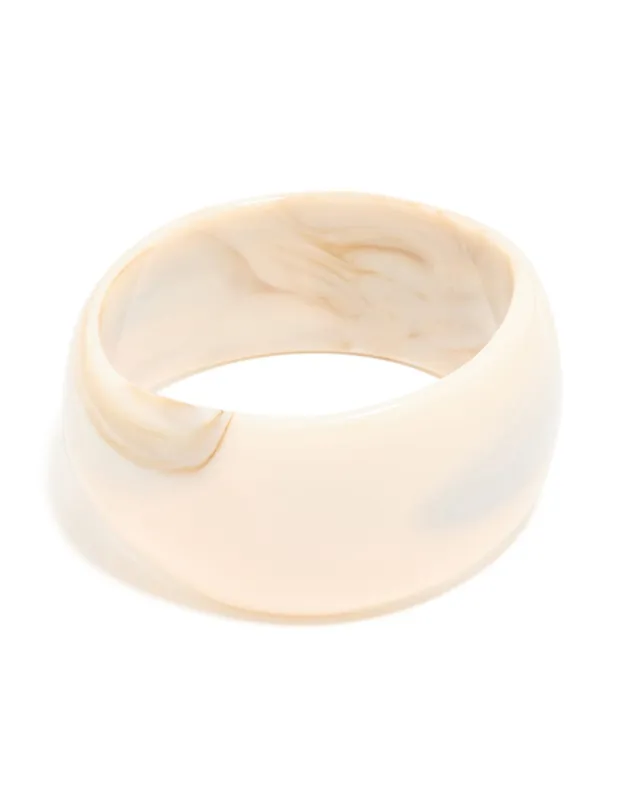 Cream Marbled Acrylic Large Bangle sold by lovisa