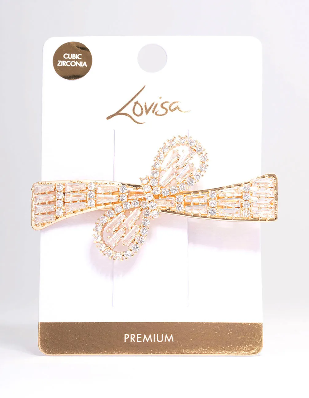 Gold Cubic Zirconia Bow Wave Hair Clip sold by lovisa product image thumbnail 3
