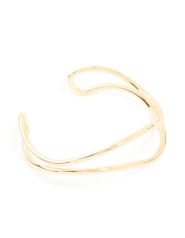 Gold Open Wire Wrist Cuff sold by lovisa
