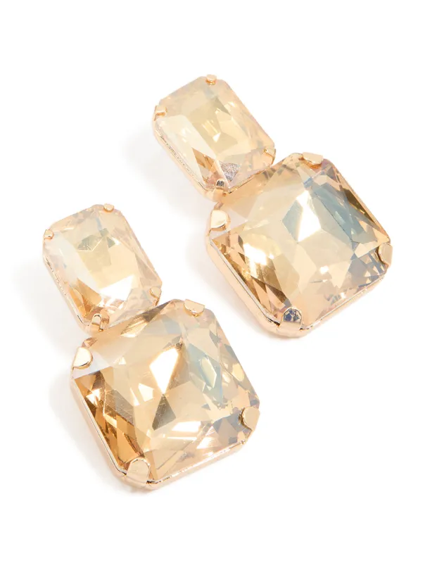 Gold Diamante Stud Earrings sold by lovisa