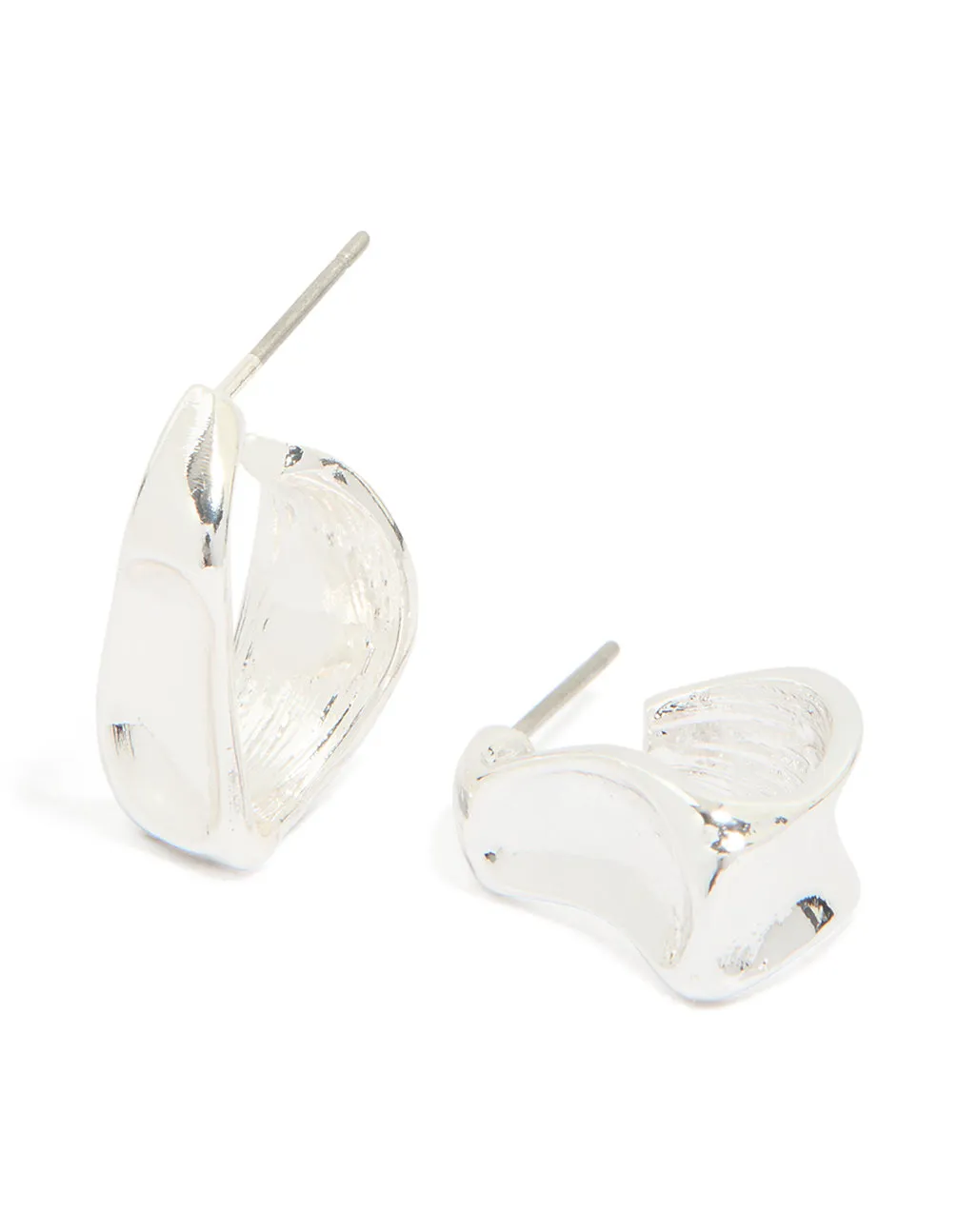 Silver Textured Swirl Huggie Earrings sold by lovisa