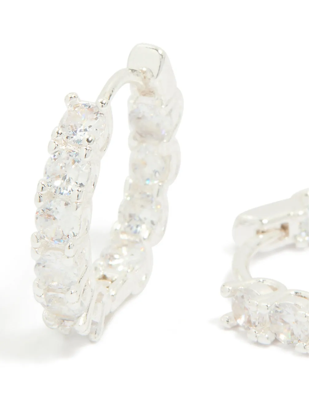 Silver Plated Cubic Zirconia Small Hoop Earrings sold by lovisa product image thumbnail 4