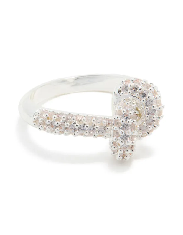 Silver Plated Cubic Zirconia Modern Knot Ring sold by lovisa