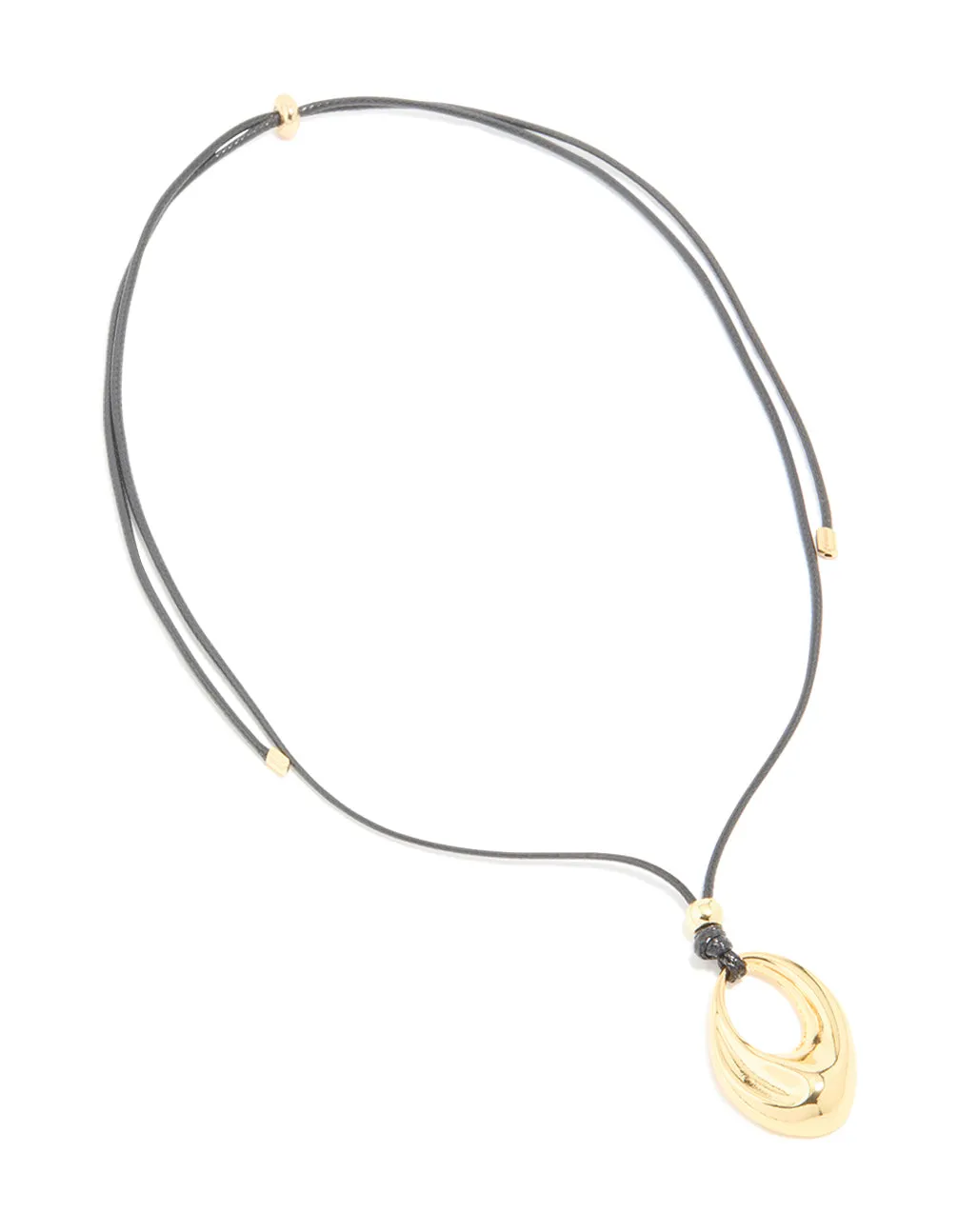Waterproof Gold Plated Stainless Steel Molten Drop Pendant Cord Necklace sold by lovisa product image thumbnail 2