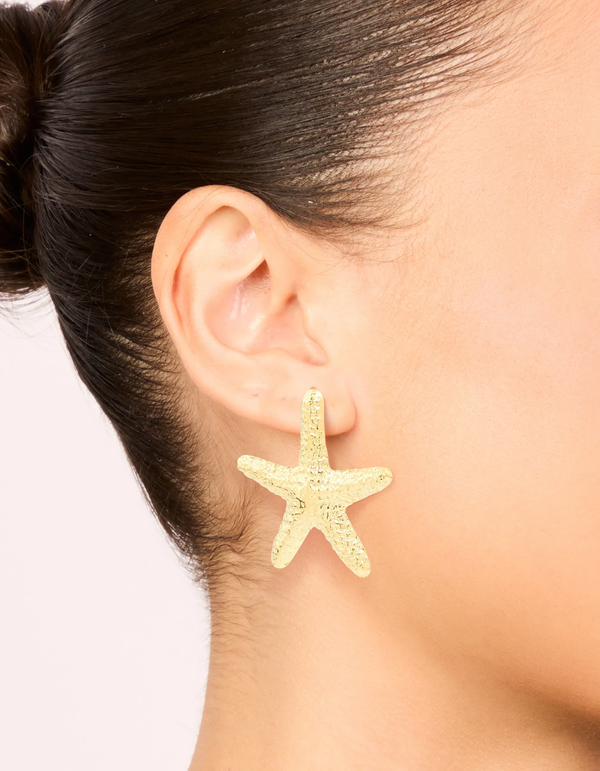 Waterproof Gold Plated Stainless Steel Statement Starfish Stud Earrings sold by lovisa product image thumbnail 2