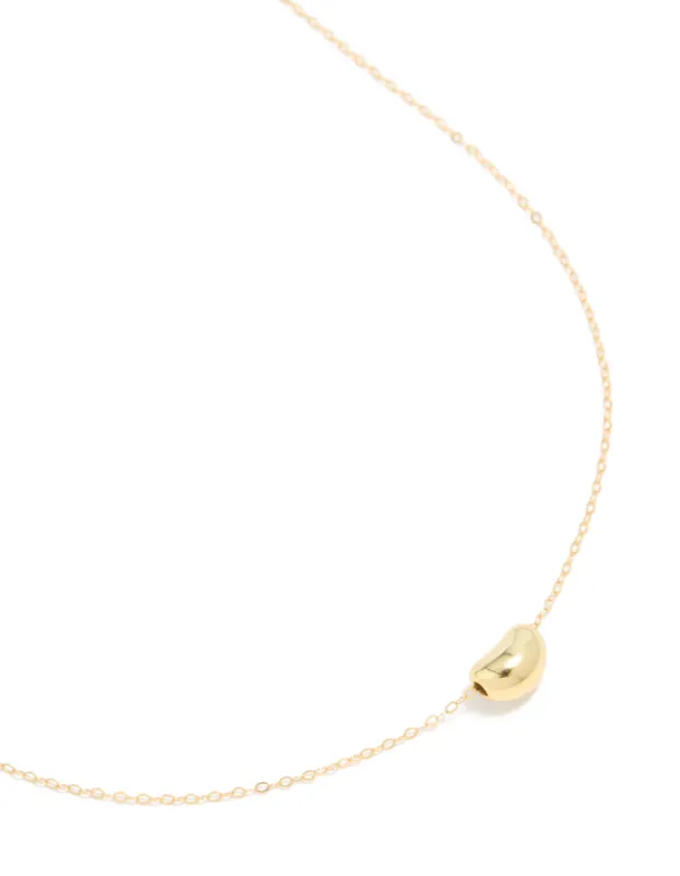 Gold Plated Sterling Silver Bean Pendant Necklace sold by lovisa