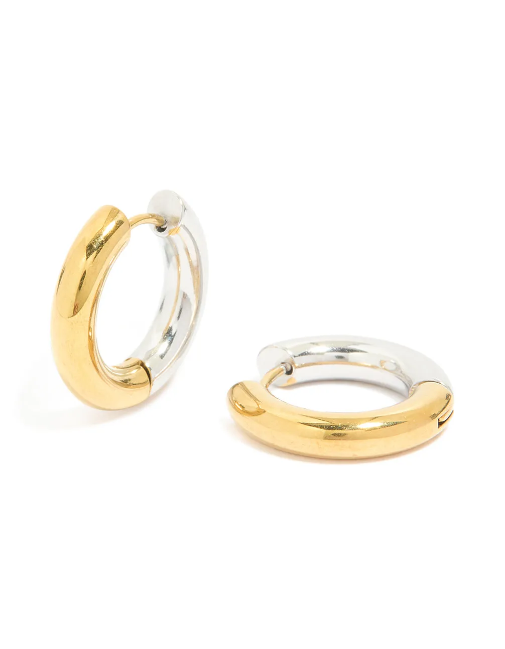 Waterproof Mixed Metal Plated Stainless Steel Huggie Earrings 12 MM sold by lovisa